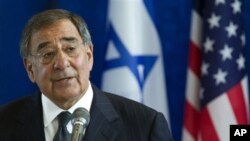 US Defense Secretary Leon Panetta speaks in Tel Aviv , Israel Oct. 3, 2011.