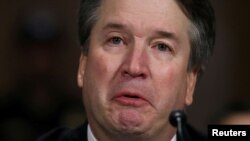 Thẩm phán Brett Kavanaugh tại buổi điều trần ở Ủy ban Tư pháp Thượng viện hôm 27/9/2018.