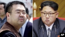 Ông Kim Jong Nam (trái) và lãnh tụ Bắc Triều Tiên Kim Jong Un