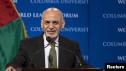 Tổng thống Afghanistan Ashraf Ghani tham gia một buổi hội thảo tại Đại học Columbia ở New York ngày 26 tháng 3 năm 2015.