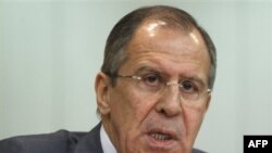 Ngoại trưởng Nga Sergey Lavrov phát biểu tại cuộc họp báo ở Moscow, ngày 18/1/2012