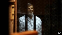 Tổng thống Ai Cập bị lật đổ Mohammed Morsi tại phiên xử ngày 30 tháng 4, 2014.