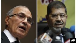 Hai ứng cử viên Ahmed Shafig và Mohammed Morsi sẽ dự tranh cuộc bầu cử tổng thống Ai Cập vòng 2 được tổ chức vào giữa tháng 6