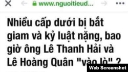 Ảnh chụp trang báo mạng Người Tiêu dùng trước đây.