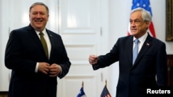 Ông Mike Pompeo được Tổng thống Chile Sebastian Pinera tiếp ở Santiago