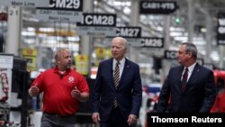 FILE PHOTO: U.S. President Biden visits Mack-Lehigh Valley Operations Manufacturing Facility in Macungie, Pensylvania