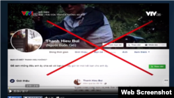 Trang Facebook của nhà báo độc lập Bùi Thanh Hiếu được VTV nêu trong chương trình Đối diện: Mặt trái của MXH ngày 31/7/2019. Chụp từ màn hình của VTV.
