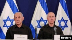 FILE PHOTO: Israeli Prime Minister Netanyahu holds a press conference in Tel Aviv