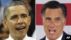 Tổng thống Obama và ứng cử viên tổng thống của đảng Cộng hòa , Mitt Romney 