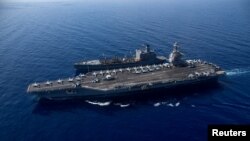 Tàu sân bay lớn nhất thế giới USS Gerald R. Ford đến Biển Địa Trung Hải. (Ảnh tư liệu)