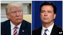 Tổng thống Donald Trump và cựu Giám đốc FBI James Comey 