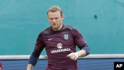 Wayne Rooney tại một buổi tập luyện ở Miami Gardens, ngày 3/6/2014.